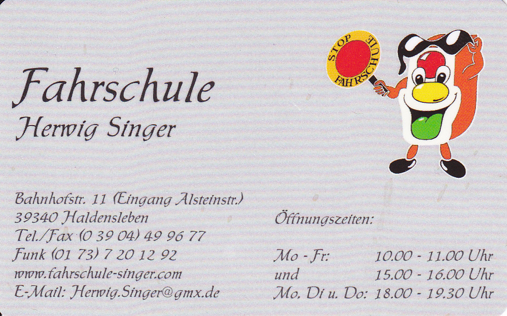 Singer Herwig Fahrschule