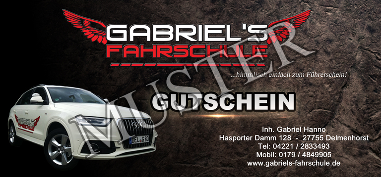 Geschnek Gutscheine erhältlich in der Fahrschule